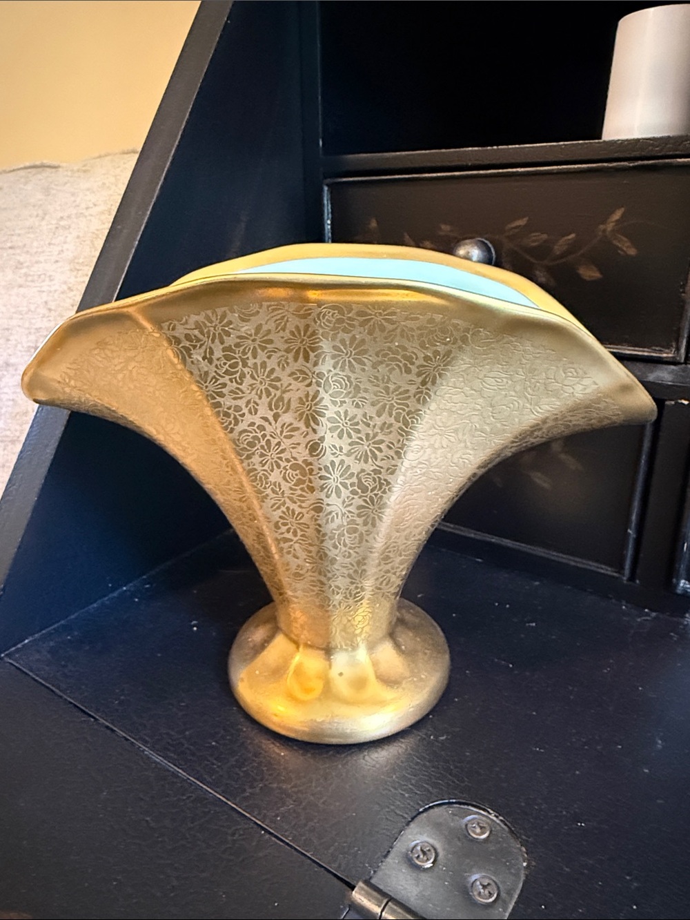 Pickard Gold Floral-Textured Decorative Vase - Elegant Home Accent